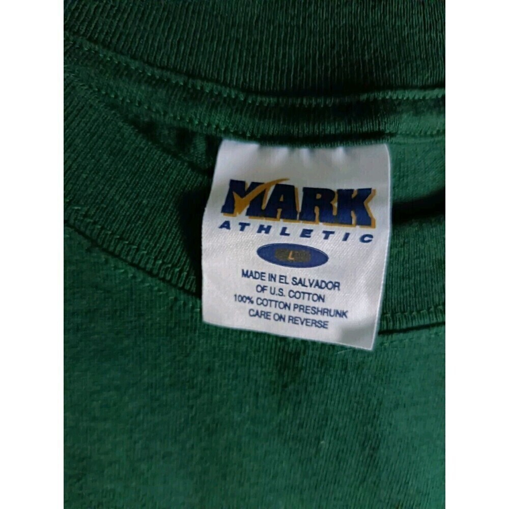 Mark Athletic T-Shirt Men's Size Large 90s Graphic Green Short Sleeve - Picture 3 of 8
